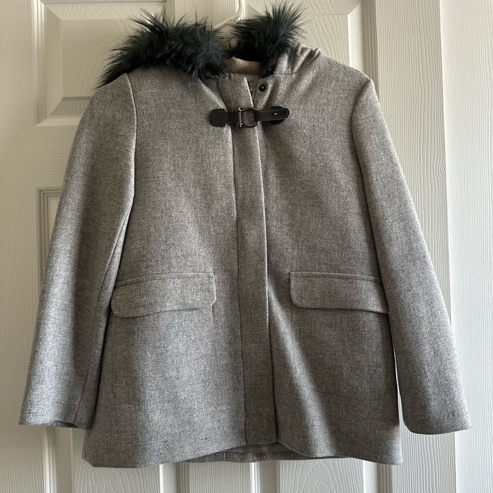 NWT ZARA Girls Gray Coat Size 11-12 yrs